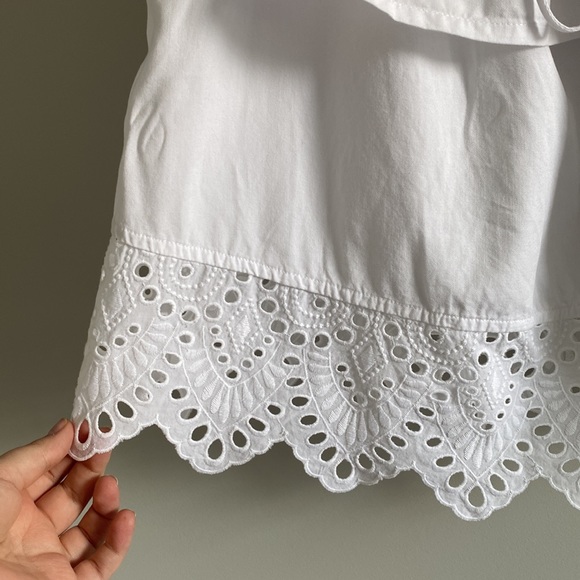 Madewell Eyelet White Embroidered Off the Shoulder Top Sz Small S - Picture 4 of 9